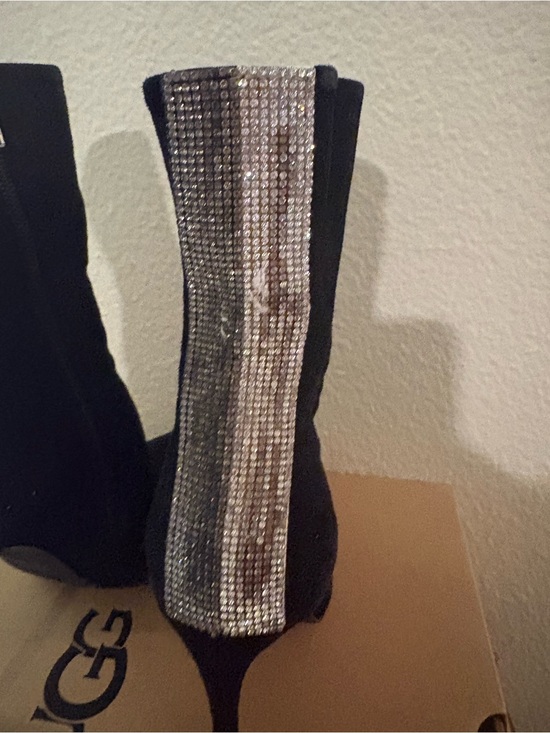 Steve Madden Shoes - Steve Madden Black Ankle Booties with Silver Crystal Accent